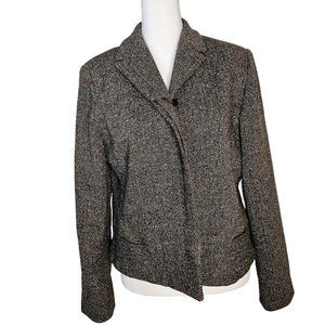 UNIT Collection Women's Blazer Long Sleeve Black Brown Size Large 44
